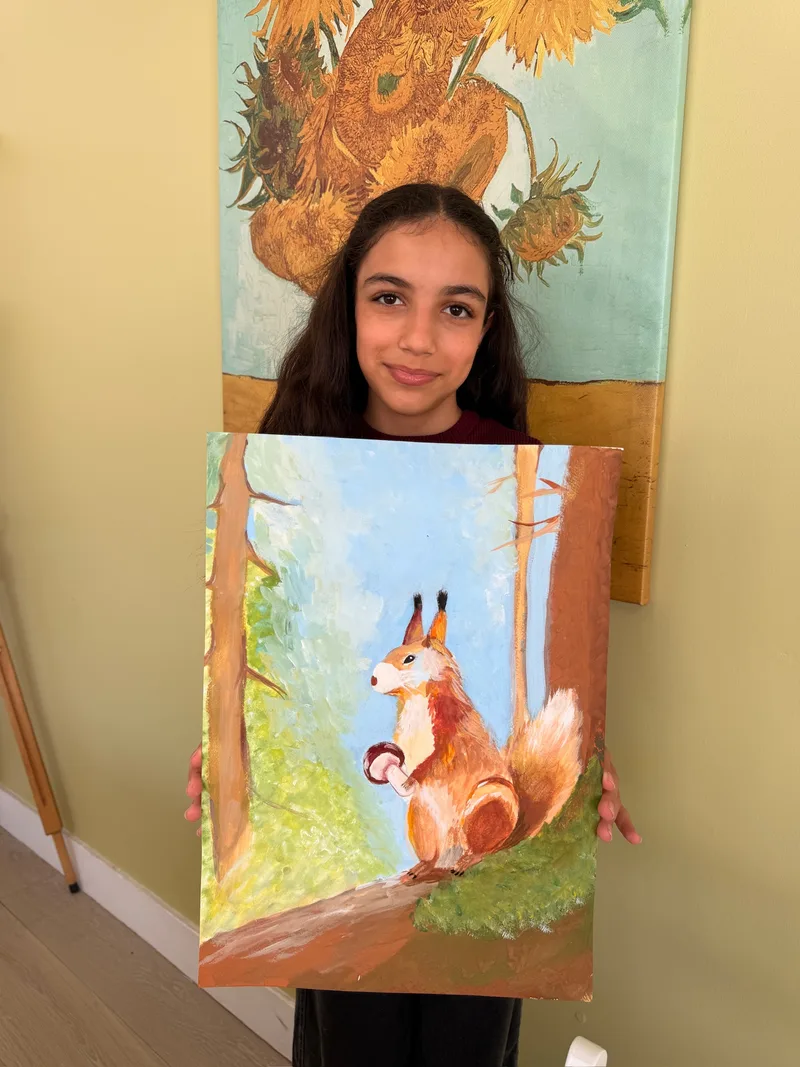 Student painting of a squirrel